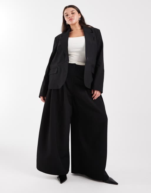 Americana de sastre negra holgada sin forro de ASOS DESIGN Curve , 2 de 4