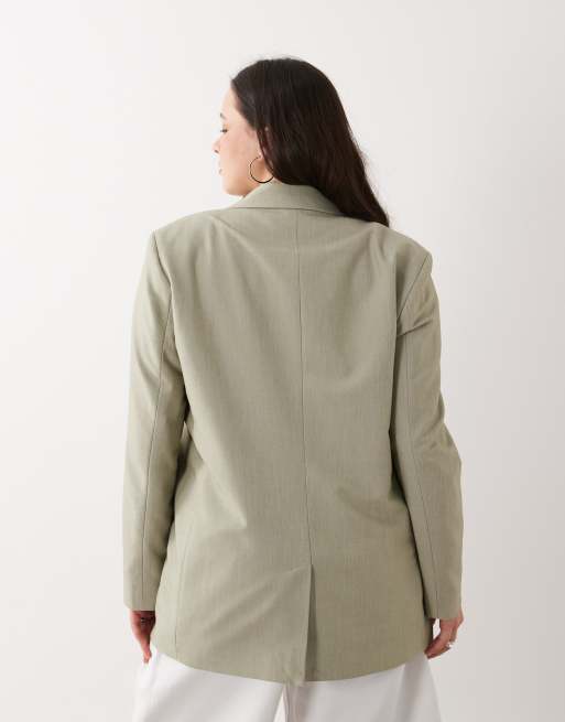 Americana de sastre verde salvia holgada de ASOS DESIGN Curve, 4 de 4