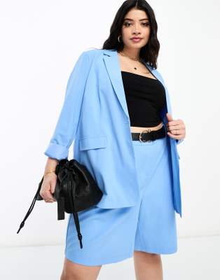 Americana De Traje Azul De Corte Sartorial De Vero Moda Curve (Parte De Un Conjunto)