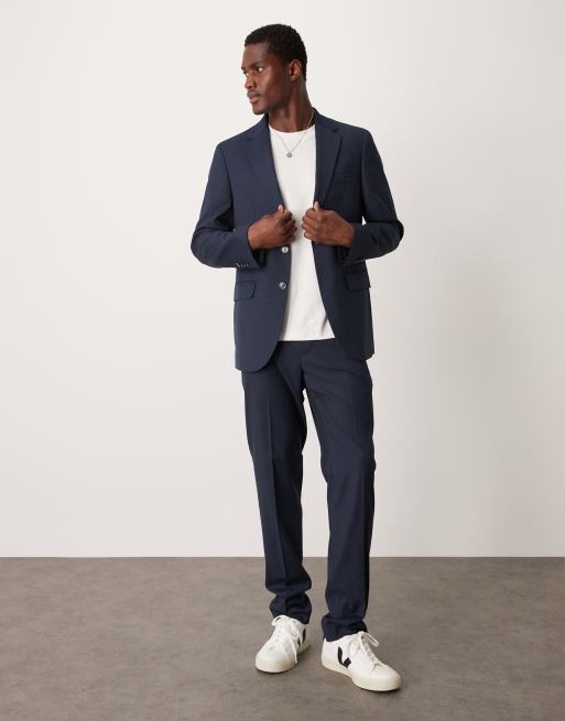 Traje Azul Traje De Vestir Con Zapatillas Azul Marino Tenis Para