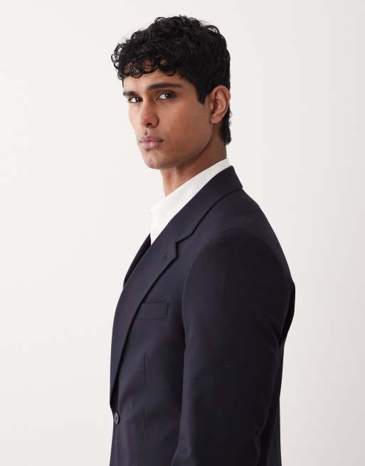 Americana de traje azul marino entallada de ASOS DESIGN, 4 de 5