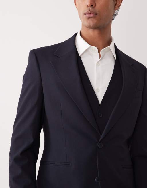 Americana de traje azul marino entallada de ASOS DESIGN, 5 de 5
