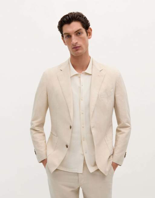 Americana de traje blanco hueso de lino Duomo de Scalpers
