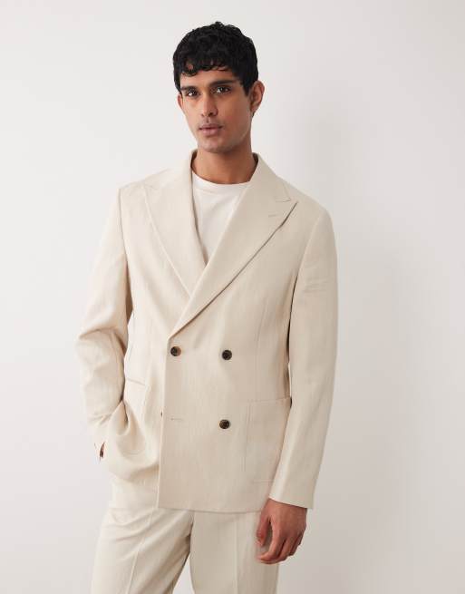 Traje color crema de corte estándar con doble botonadura de ASOS DESIGN, 3 de 3