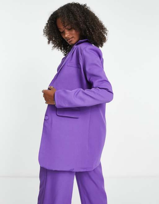 Americana de traje de 3 piezas morada de corte boyfriend de Heartbreak Tall, 2 de 4