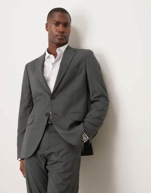 Americana de traje gris a cuadros de corte slim de Mango (parte de un conjunto)