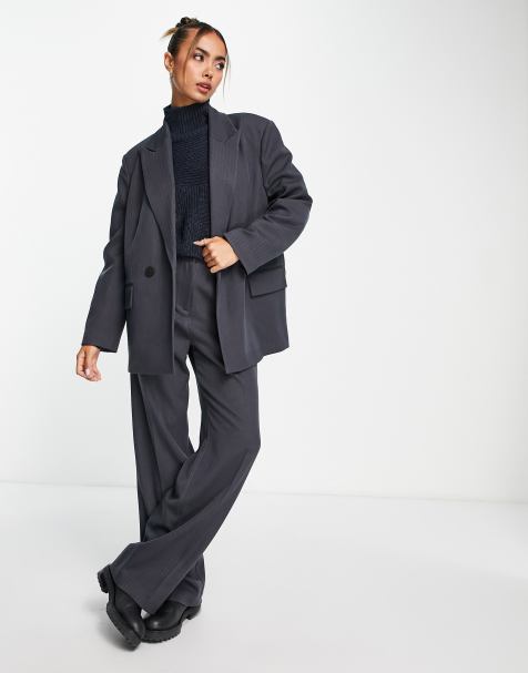 Americana gris de corte sartorial con patrón de espiga de Vero Moda (parte de un conjunto) - view 1