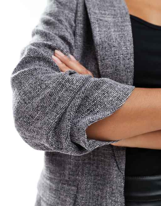 Americana gris jaspeado con mangas fruncidas de Vero Moda, 4 de 4