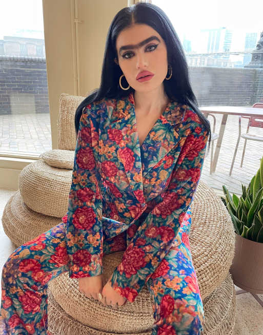 Americana multicolor con estampado floral de terciopelo de Labelrail x Sophia Hadjipanteli (parte de un conjunto), 3 de 4