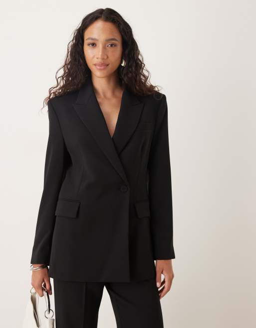 Americana negra con botón cruzado de Mango (parte de un conjunto)
