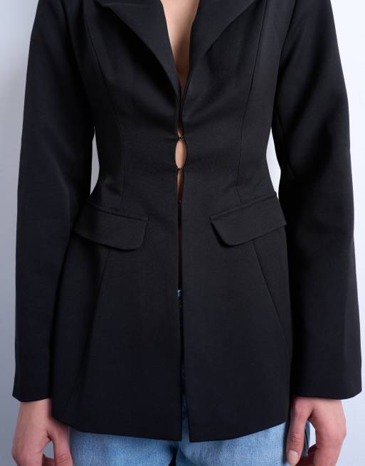 Americana negra con cintura ceñida de Topshop (parte de un conjunto), 2 de 4