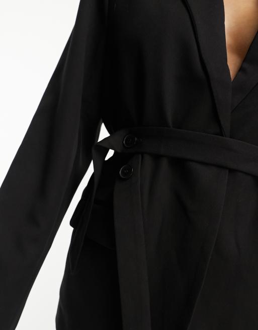 Americana negra con lazada en la parte delantera de NA-KD x Lovisa Barkman , 3 de 4