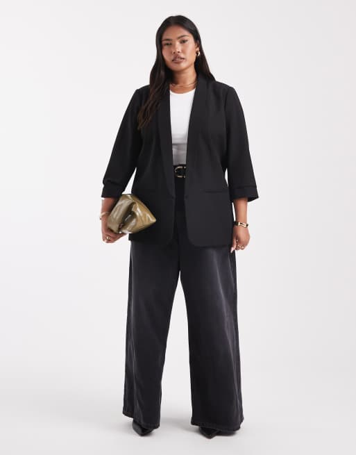 Americana negra con mangas 3/4 de ONLY Curve, 2 de 4