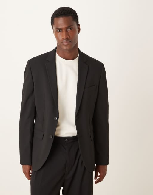 Americana negra de corte slim de Mango
