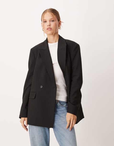 Americana negra de doble botonadura de ASOS DESIGN - view 1