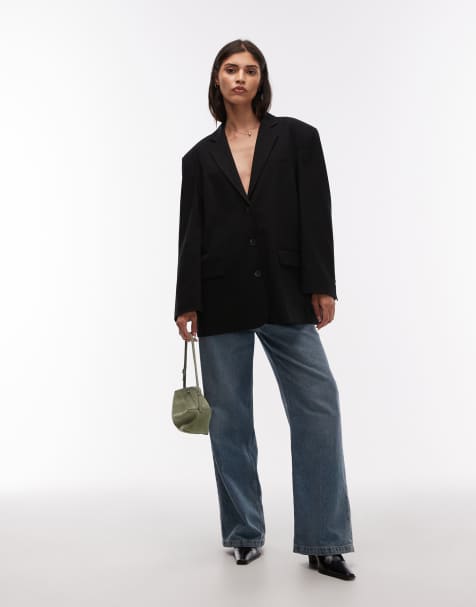 Americana negra extragrande con botonadura simple de ASOS DESIGN - view 1