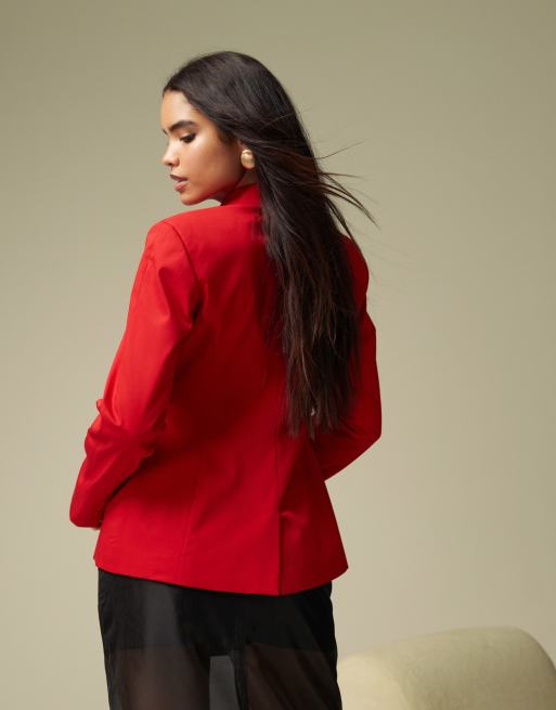 Americana roja con cintura muy marcada de ASOS DESIGN, 3 de 4