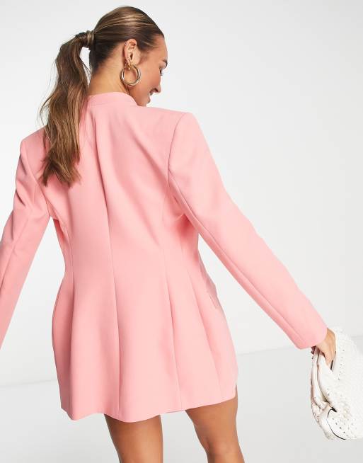 Americana rosa con tres botones de corte slim de River Island (parte de un conjunto), 3 de 4
