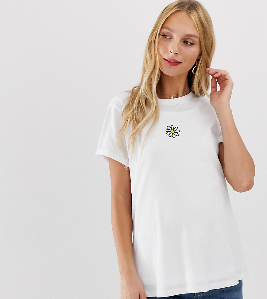 Amme-t-shirt med margueritmotiv fra ASOS DESIGN Maternity-Hvid