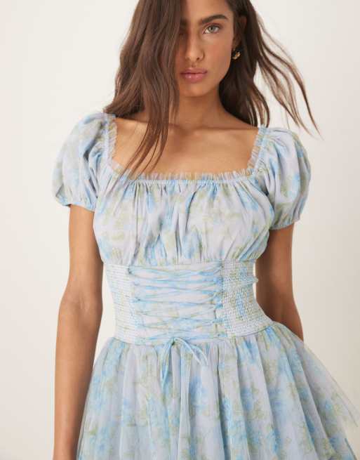 amy rose blue dress Flora Appliqu Dress Sky Blue