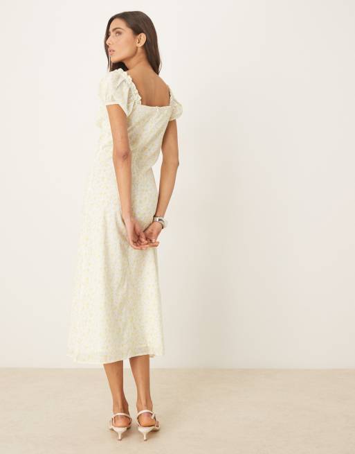 knee length dresses for ladies Clarissa White Lace Short-Sleeve Midi Dress  Club L London