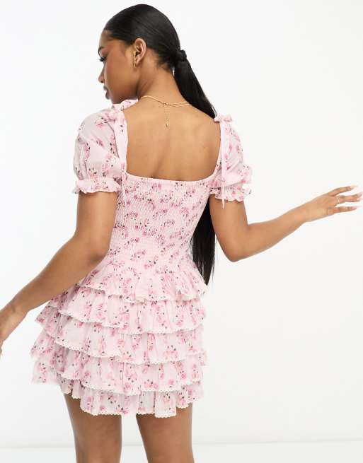 Pink floral 2025 mini dress