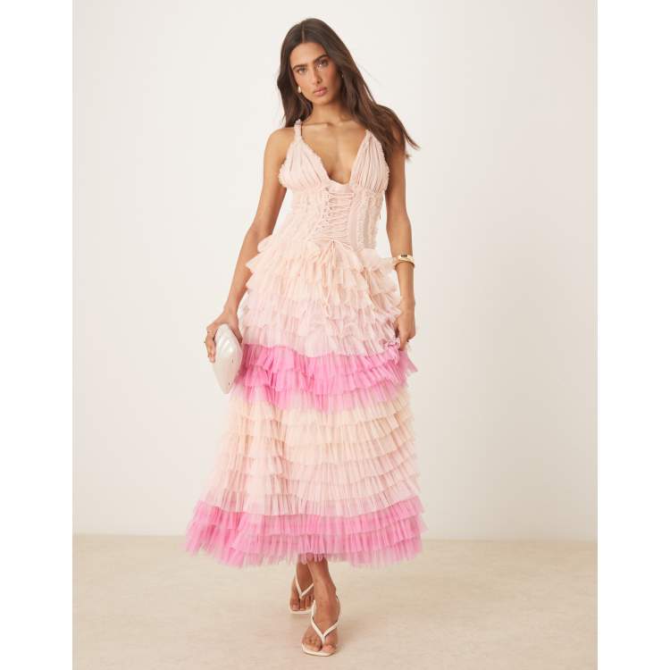 epine é tulle frill long tee pink é tulle frill long tee （3color） | épine