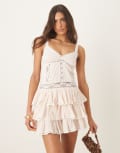 [Amy Jane London] Amy Jane London Ivy tiered cami mini dress in peach-Orange XS Peach