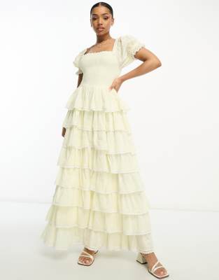 Amy Jane London Amy Jane London Luna tiered maxi dress in yellow