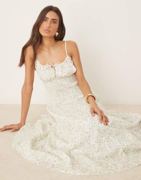 Amy Jane London Mae shirred waist cami midi dress in wildflower - view 1