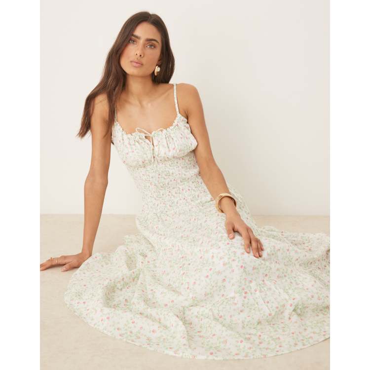 Amy Jane London Mae shirred waist cami midi dress in wildflower | ASOS