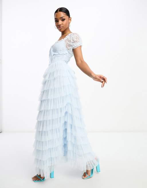 Light blue 2025 tiered dress