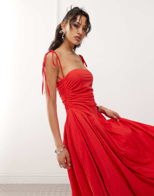 open lace back dress Rent Amy Lynn Alexa Cherry Puffball Dress