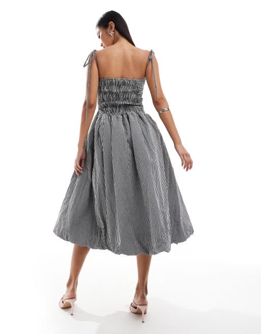 amy lynn tie shoulder midi dress Amy Lynn Alexa Puffball Pleated Midi Dress
