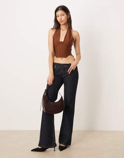 Amy Lynn bandage halterneck top in brown - view 1