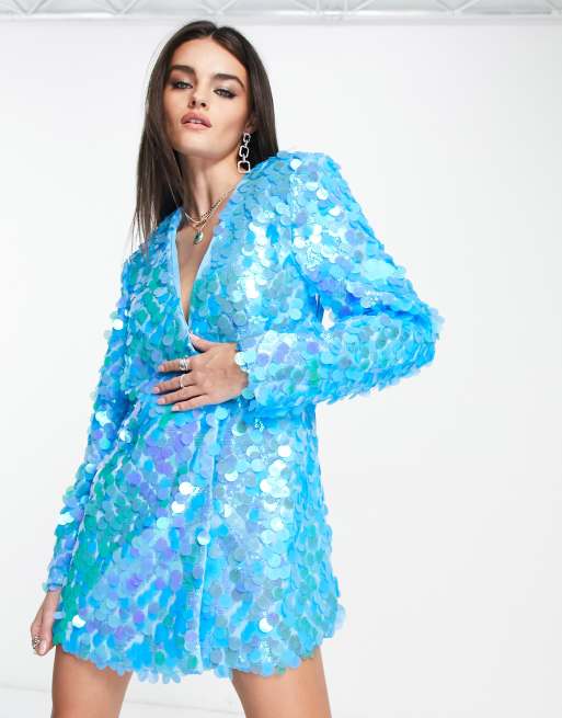 Blue discount glitter blazer