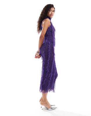 Amy Lynn Amy Lynn Calla sleeveless textured midaxi dress in grape-Purple