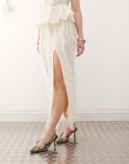 【as\"on】AMY LONG SKIRT Amy Lynn paillette sequin maxi skirt in aqua blue - part of
