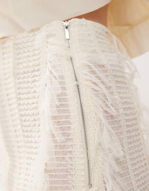 Amy Lynn Calla textured side slit maxi skirt in ivory - part of a set, 3 of 5