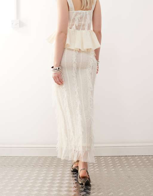[RRACE] / ☆ Textured Bias Skirt / Ivory archive-bias-maxi-skirt-ivory-