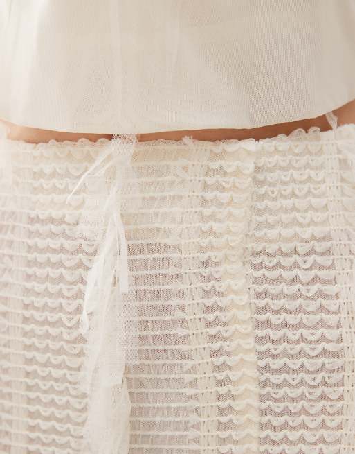 Amy Lynn Calla textured side slit maxi skirt in ivory - part of a set, 5 of 5