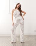 [Amy Lynn] Amy Lynn Cici wide leg flare crochet pants in white (part of a set) 6 WHITE