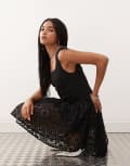 [Amy Lynn] Amy Lynn crochet skater mini dress in black 8 BLACK