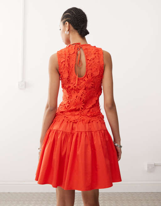 jarlo red lace dress Blaze Strapless Maxi Dress With Overlay