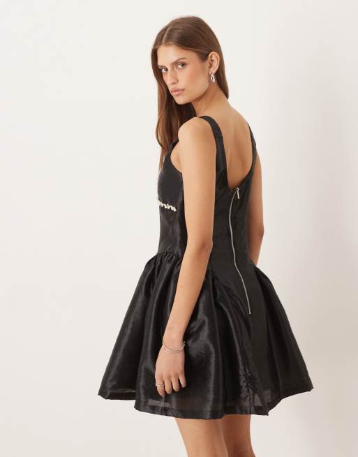 amy lynn black dress Amy Lynn Cheryl Puffy Woven Mini Dress