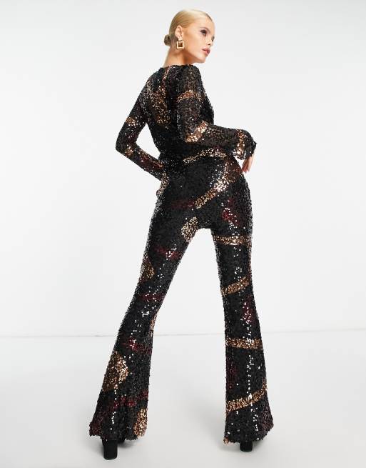 Amy Lynn embellished wide leg jumpsuit in swirl print , 2 of 4