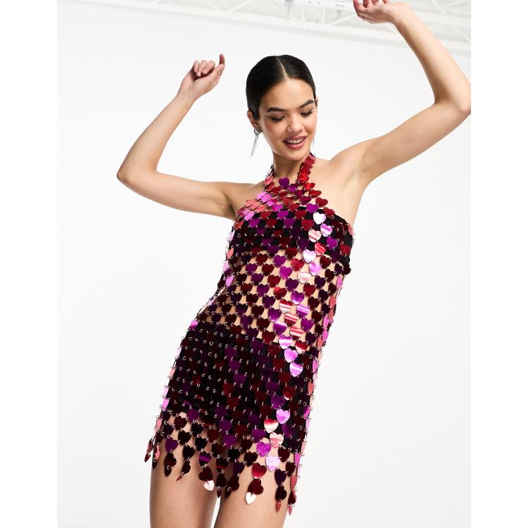 slim fit dress slacks Hot Pink Sequin & Diamond Festival Dress Perth main image 1