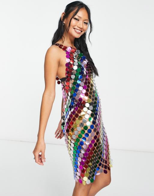 Colourful sequin hot sale dress