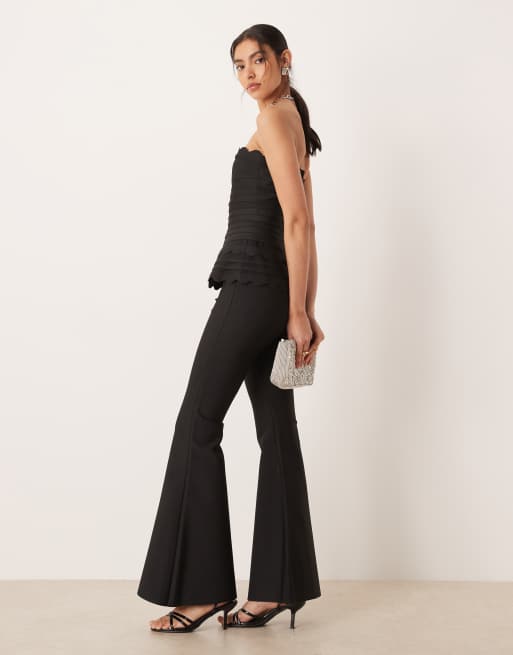 Amy Lynn - Flare-broek in zwart, deel van co-ord set, 2 van 5
