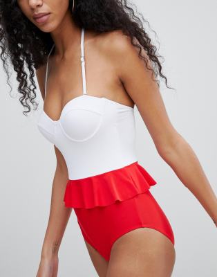 frill waist swimsuit